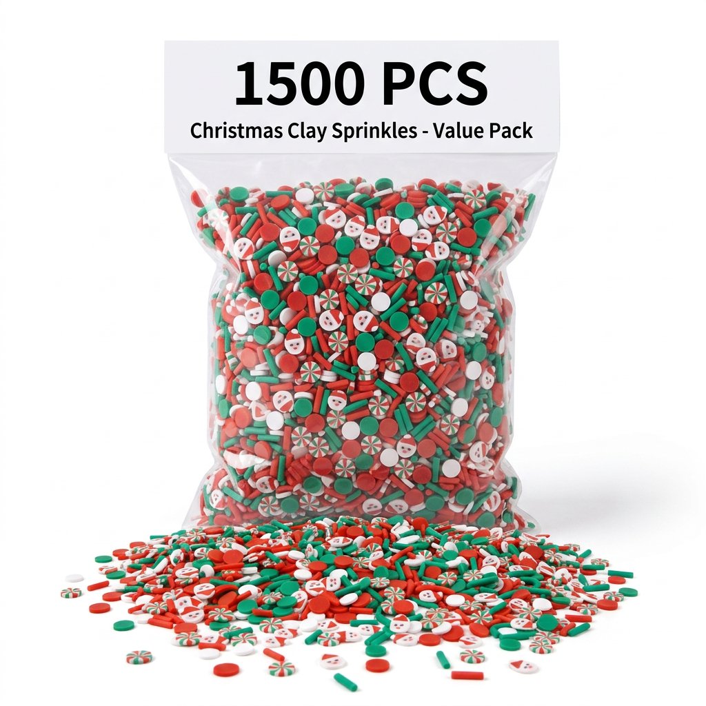 Wedding Supply Bulk - 1500個入り クリスマス クレイスプリンクル サンタキャンディスライス ネイルアートデコレーション スライムチャーム