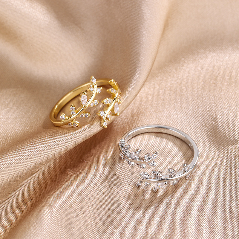 925 スターリングシルバーゴールド調節可能なブランチジルコ - Wedding Job のレビューと価格