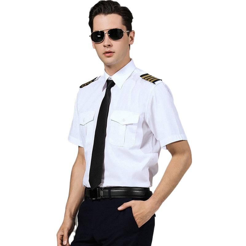 夏空軍制服半袖白シャツパイロットセキュリティ作業服衣装メンズ - Wedding Job のレビューと価格