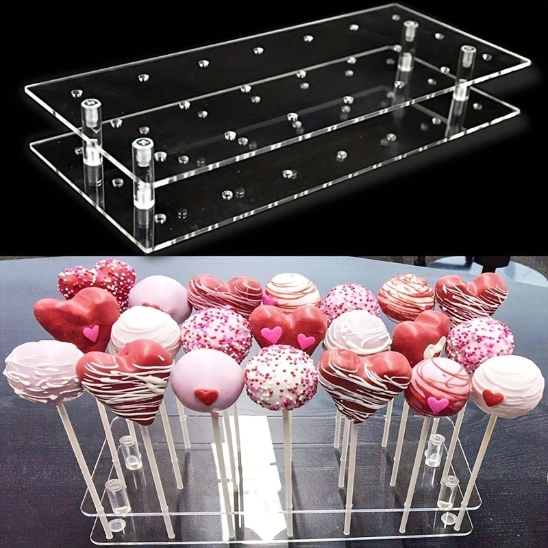 2個パック クリアアクリル ケーキポップディスプレイスタンド - Wedding Cake Supply のレビューと価格